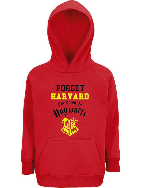 Kids Sweatshirt with Hood and Pockets Red Forget HARVARD I am Going To HOGWARDS, Harry Potter
