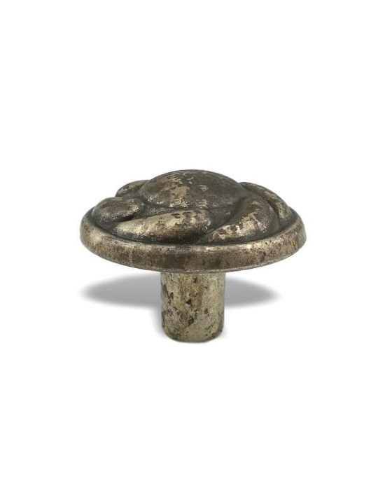 Pamar Antik Knopf Möbelgriff aus Metallisch in Silber Farbe Ø30mm PO-148-OLD-SILVER 1Stück