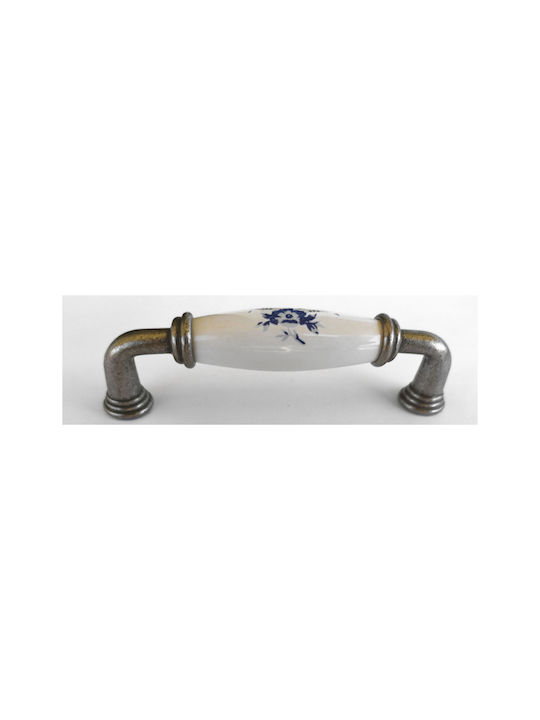 TMC Handle Furniture made of Porcelain Blue flower, White Porcelain 2020-80-96-157 1pcs
