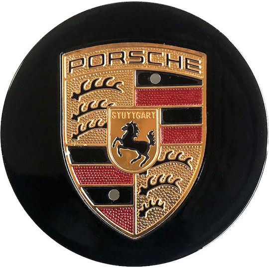 Τάπα Κέντρου Ζάντας Porsche με Εσωτερική Διάμετρο 65mm Μαύρο 1τμχ
