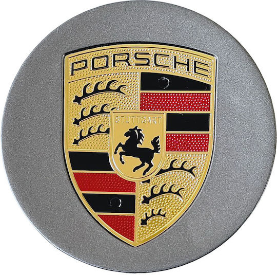 Τάπα Κέντρου Ζάντας Porsche με Εσωτερική Διάμετρο 76mm Γκρι 1τμχ