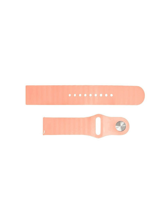 Peach Ribbed Armband Silikon mit Pin Orange (Amazfit GTR 42mm)