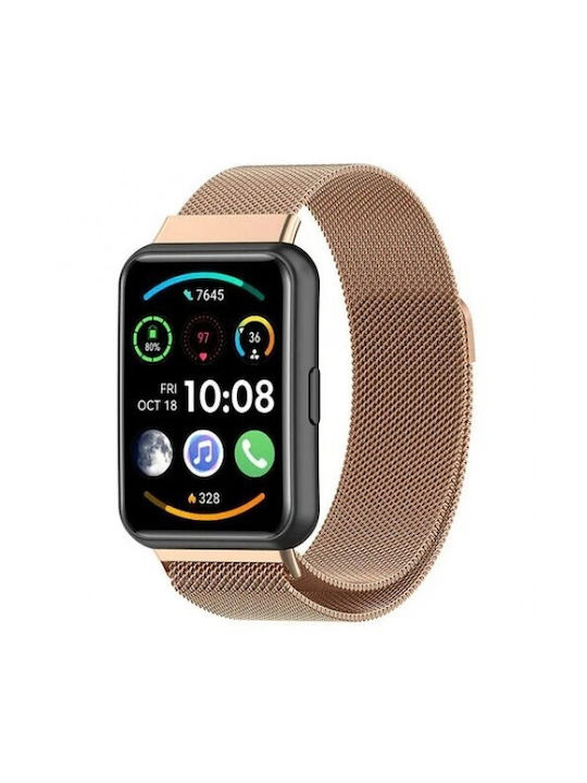 Λουράκι Ανοξείδωτο Ατσάλι Ροζ Χρυσό (Huawei Watch Fit 2)