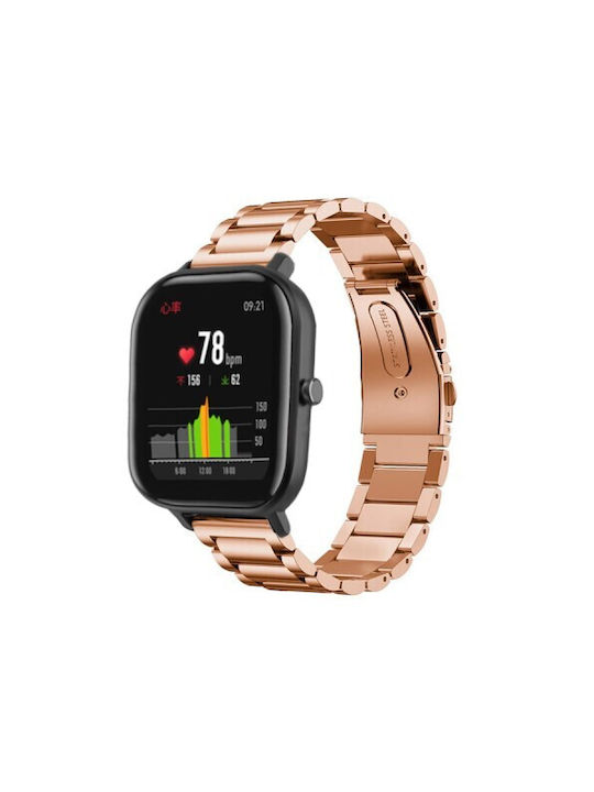 Λουράκι Ανοξείδωτο Ατσάλι Ροζ Χρυσό (Amazfit GTS 4)