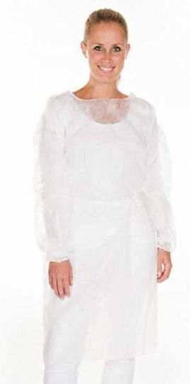 Unisex White Disposable Medical Dressing Gown 10pcs