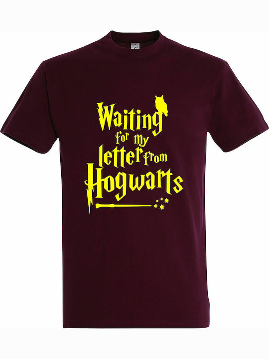 Waiting for my letter from Hogwarts, Harry Potter T-shirt Harry Potter Μπορντό Βαμβακερό