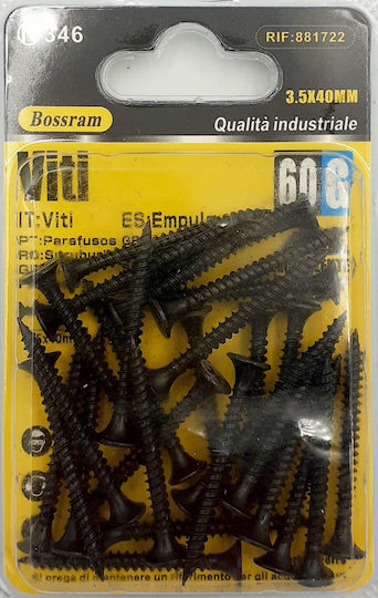 Bossram Drywall Screw Metallic with Diameter M3.5 and Length 40mm 30pcs in Case Bossram