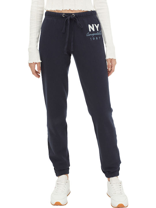 Hohe Taille Jogginghose Jogger Marineblau