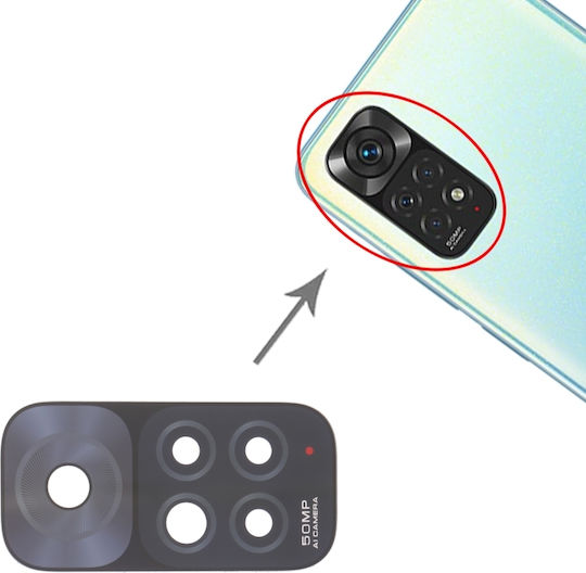 Τζαμάκι Κάμερας Μαύρο για Redmi Note 11