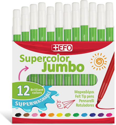 +Efo Supercolor Green Drawing Markers Thick Set 12pcs