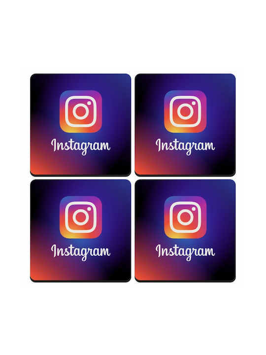 Koupakoupa Instagram Untersetzer Hölzernes Lila 4Stück