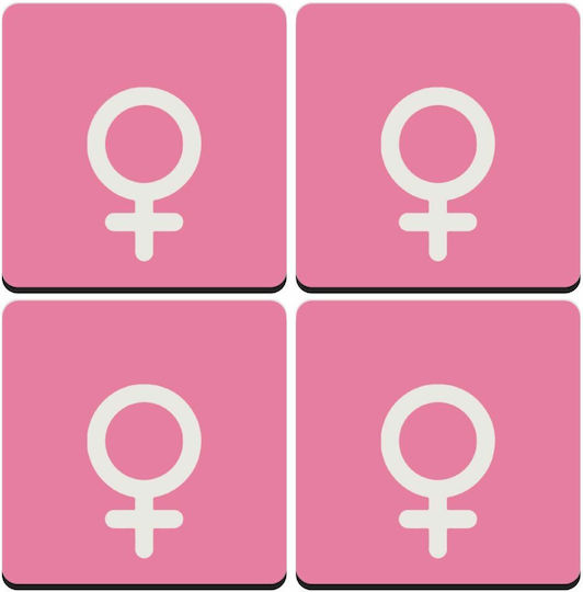 Koupakoupa Female Сувенир Дърво Розов 4бр