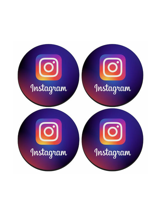 Koupakoupa Instagram Заоблено Сувенир Дърво Лилав 4бр
