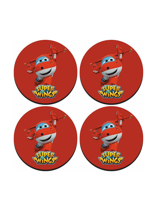Koupakoupa Super Wings Заоблено Сувенир Дърво Червен 4бр