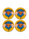 Koupakoupa Round Wooden Yellow Coasters Superman Hands 4pcs