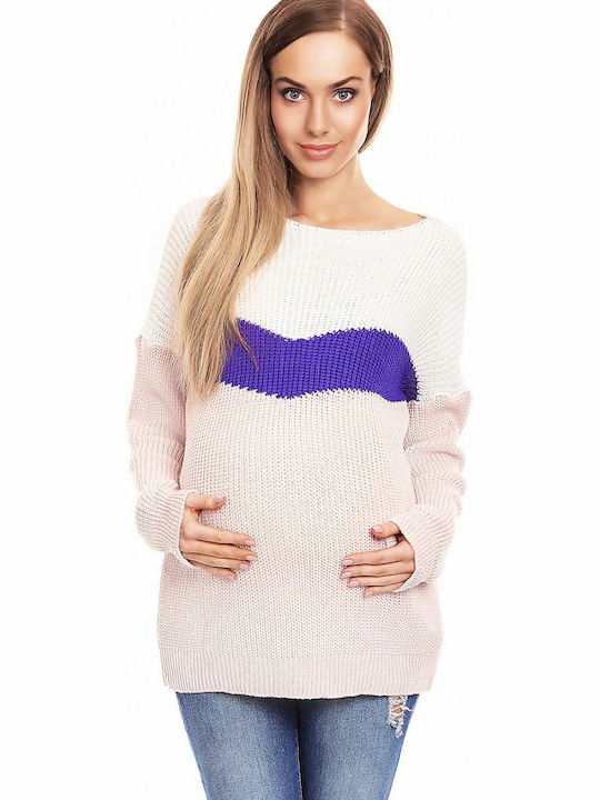 PeeKaBoo Powder Pullover Schwangerschafts-Tops Weiß