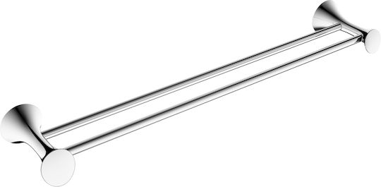 Double Wall-Mounted Bathroom Rail Silver