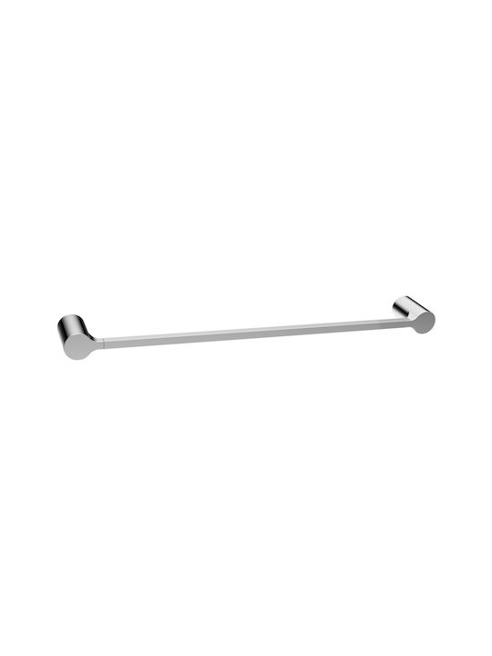 Single Wall-Mounted Bathroom Rail Silver