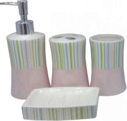 Set Accesorii Pentru Baie Ceramic Multicolor 4 Bucăți