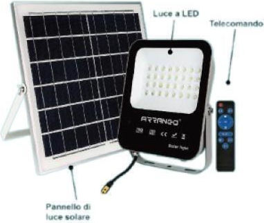 Arrango Lumini De Inundație Cu LED-uri Solar Etanș 100W Cu Senzor De Mișcare Și Telecomandă IP65