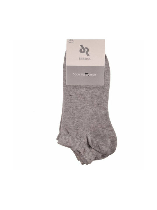 Douros Socks Γυναικείες Μονόχρωμες Κάλτσες ΓΚΡΙ 3Pack