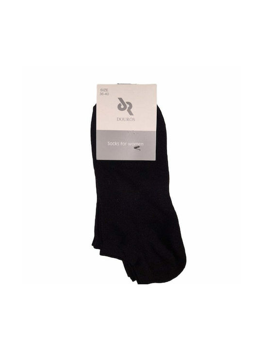 Douros Socks Γυναικείες Μονόχρωμες Κάλτσες ΜΑΥΡΟ 3Pack