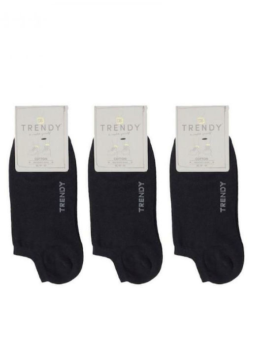 Trendy Ανδρικές Μονόχρωμες Κάλτσες Μαύρες 3Pack