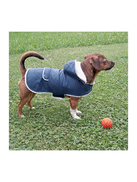 Kerbl Hundemantel Kapuzen Blau mit Rückenlänge 55 cm.