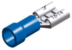 Quick Disconnect Electrical Terminals With Blue Insulation 100 Pieces
