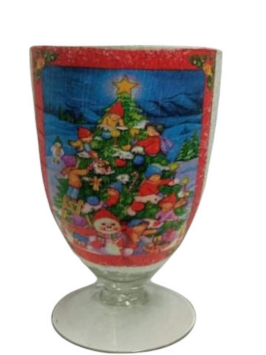 Weihnachtlich Vase Glas Mehrfarbig L17.5xB12cm.