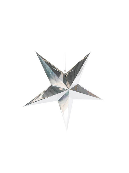 Paper Christmas Decorative Pendant Star 60x60x60cm Silver