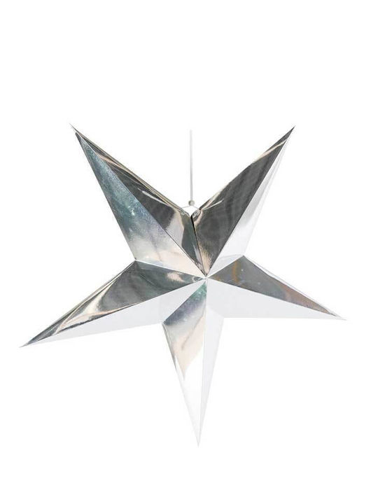 Paper Christmas Decorative Pendant Star 40x40x40cm Silver