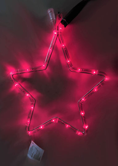 Lianos Plastic Christmas Decorative Pendant Star 30x30cm Red