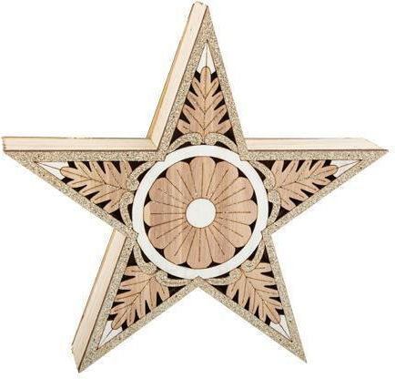 Ntampoudis Wood Christmas Decorative Desktop Star 22x4.5x22cm Brown
