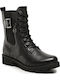 Leder Stiefeletten Damen Schwarz