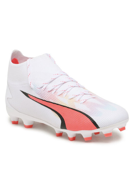 Puma Παιδικά Ποδοσφαιρικά Παπούτσια Ultra Pro Fg/ag με Τάπες Λευκά