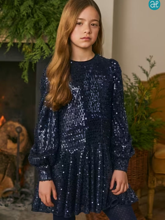 Abel & Lula Children's Dress Long Sleeve Dark Blue