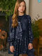 Rochie pentru Copii Mânecă lungă Dark Blue