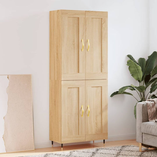 Office Storage Drawers & Cabinets Wooden Sonoma Oak 69.5x34x180cm