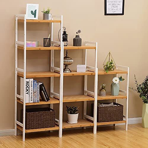 Songmics Стенен Баня Рафт Bamboo 31.5x45x142см