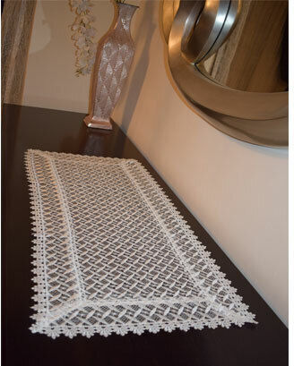 VS Home Fustă Pătrată cu Dantelă 1718 Ecru 135x135cm