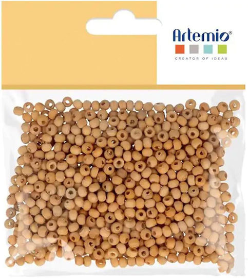 Artemio Wooden Craft Bead Beige 4mm