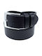 Wide Men's Belt Leather Black