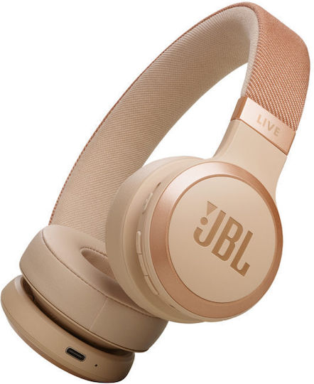 JBL Live 670NC Wireless / Wired On Ear Headphones with 65 hours of Operation and Quick Charge Sandstone