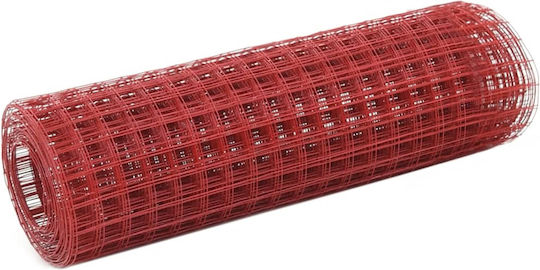 vidaXL Συρματόπλεγμα με Επικάλυψη PVC Κόκκινο 0.5x10m