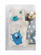 Saint Clair Kids Duvet Set Single with Pillowcase with Microfiber Filling Monsters Blue 160x220cm