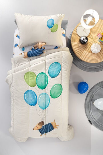 Saint Clair Elektrische Gitarren Kinderdecke Einzel mit Kissenbezug mit Microfaserfüllung Pet Blue 160x220cm