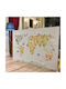Kids Canvas Wall Painting Map With Animals 65x95cm