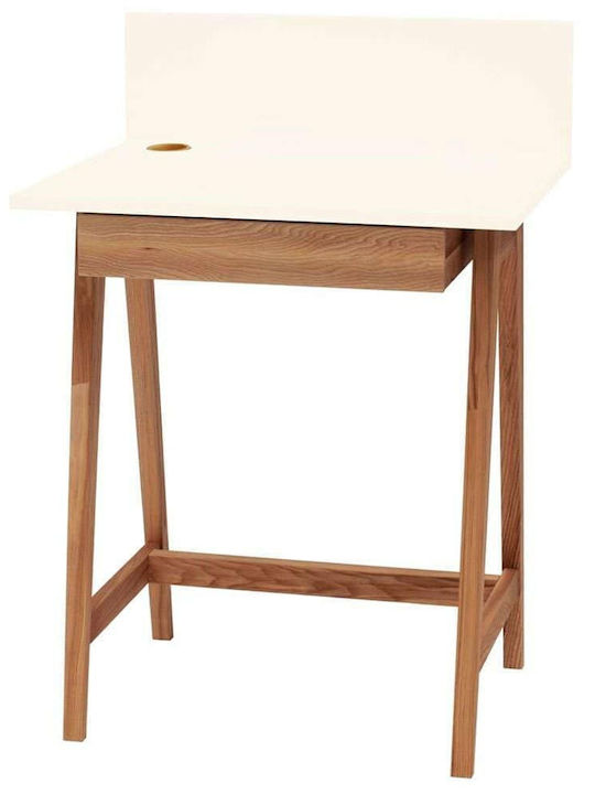 Desk Luka Oak-Chalk White 65x50x75cm