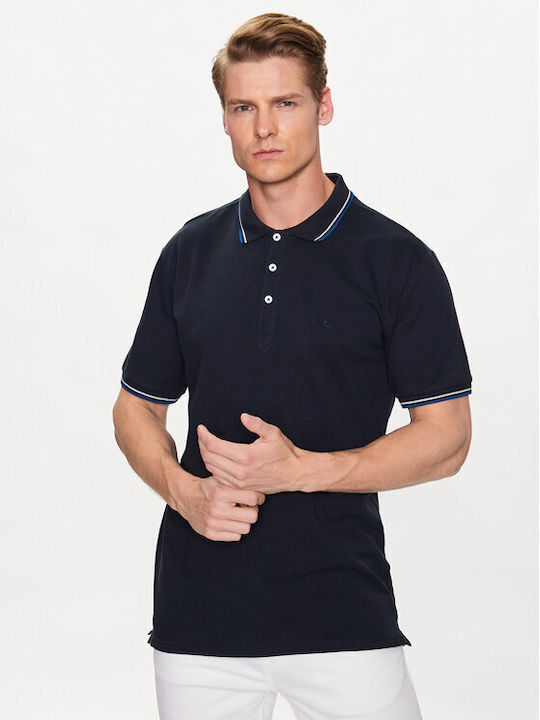 Lindbergh Men's Short Sleeve Blouse Polo Dark Blue